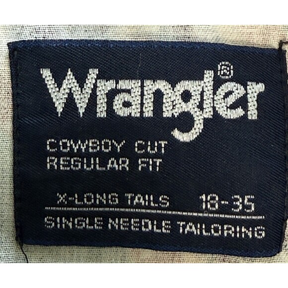 Vintage Wrangler Western Shirt Mens 18-35 X-Long Tails Brushpopper Paisley Aztec - Picture 5 of 9